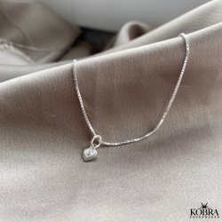 "Rocket" Hjerte charm med sten i slv