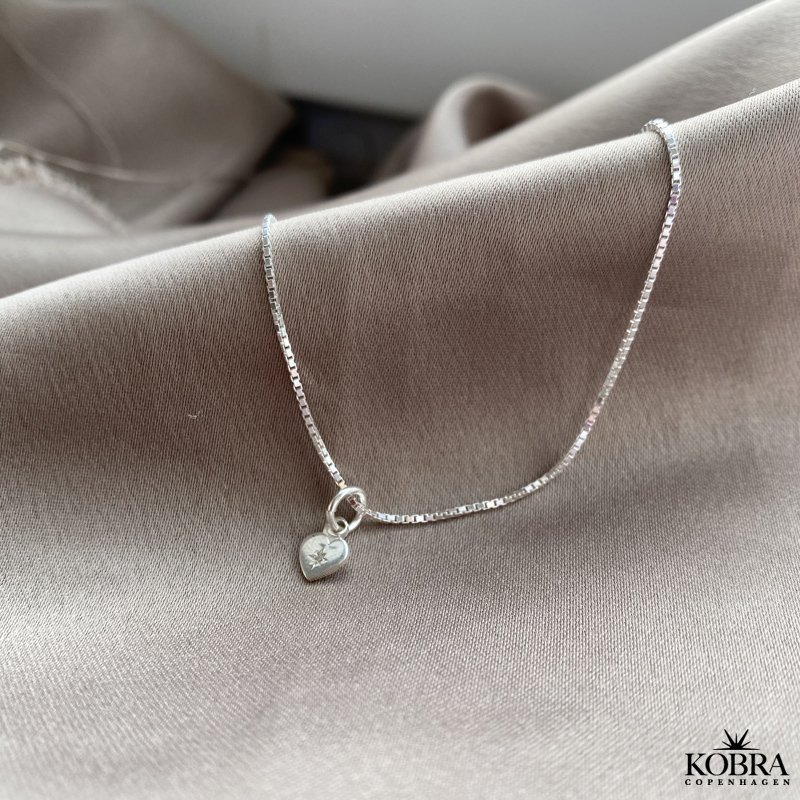 "Rocket" Hjerte charm med sten i slv