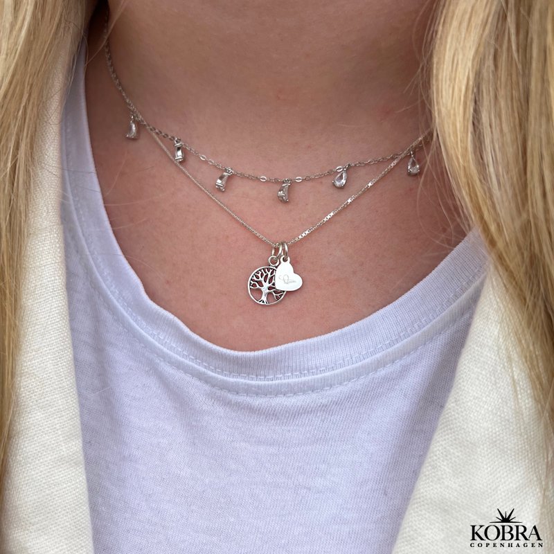 "Believe" Livets tr hjerte halskde i slv med gravering