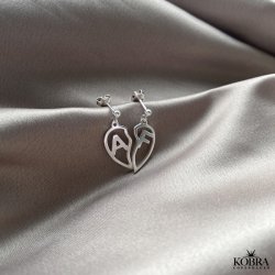 "Soulmate" 2 delt slv hjerte reringe med dine bogstaver