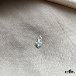 "Rocket" Hjerte charm med sten i slv