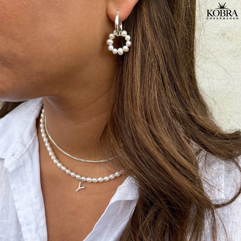 "Sicily" perle hoops i sterling slv 