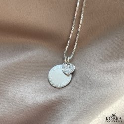 Charm - small heart with white stones