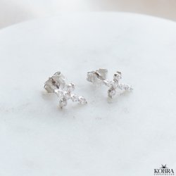 "Kaia" slv kors restik med sten 