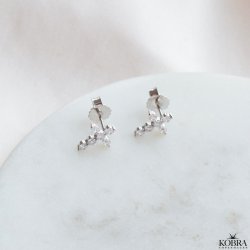 "Kaia" slv kors restik med sten 