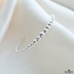 "Mella" slv armbnd / cuff med slv kugler