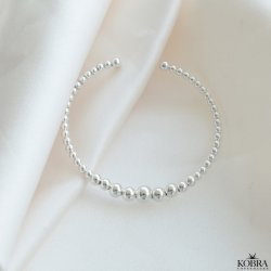 "Mella" slv armbnd / cuff med slv kugler