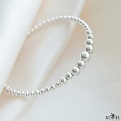 "Mella" slv armbnd / cuff med slv kugler