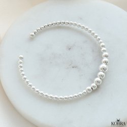 "Mella" slv armbnd / cuff med slv kugler