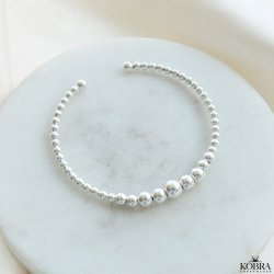 "Mella" slv armbnd / cuff med slv kugler