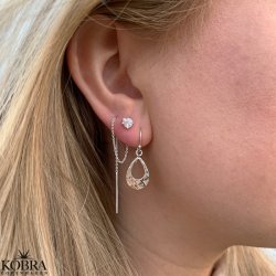 "Vivian" hammered earrings in sterling silver