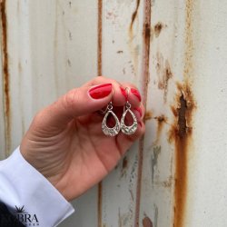 "Vivian" hammered earrings in sterling silver