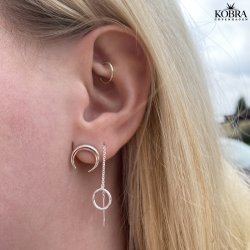 "Mini Apollo" trdreringe i slv med lille cirkel