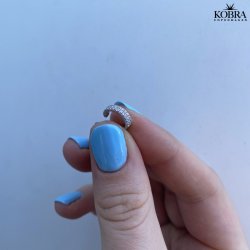 "Sparkling" ear cuff in sterling silver with zirconia.