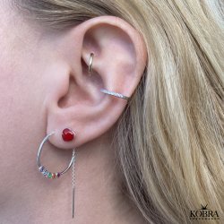 "Sistine" rde hjertereringe i sterling slv