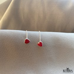 "Sistine" rde hjertereringe i sterling slv