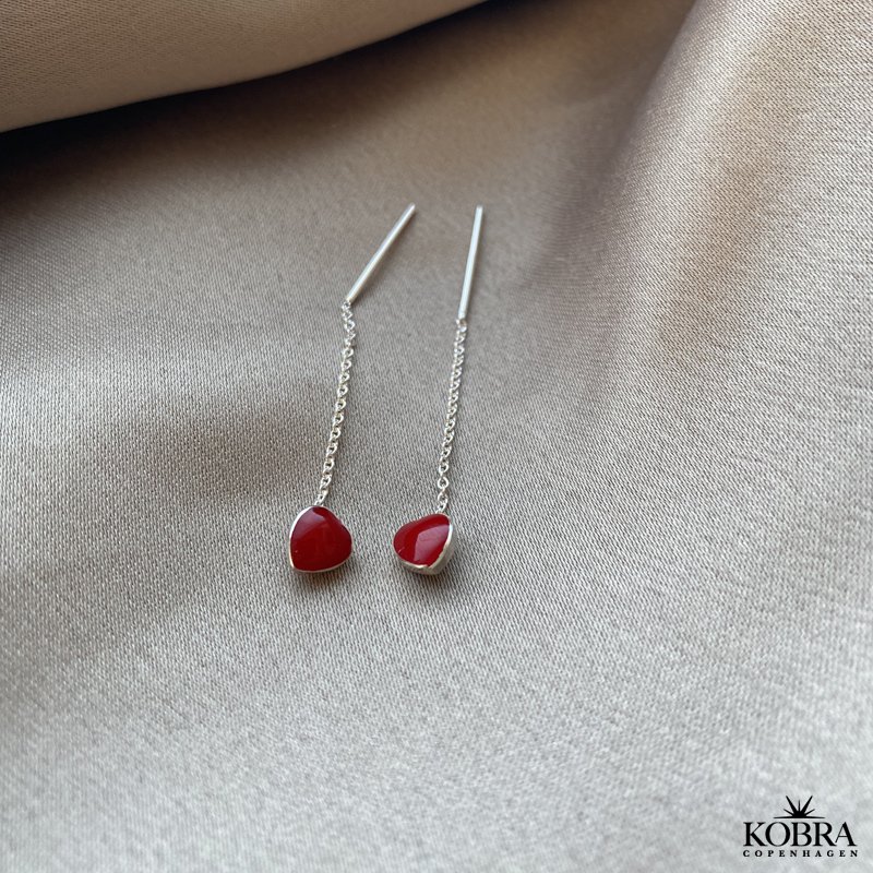 "Sistine" rde hjertereringe i sterling slv