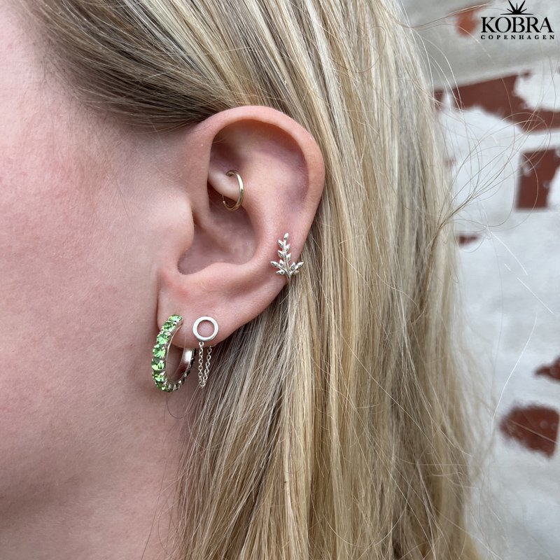 "Hikkori" blad formet earcuff i sterling slv