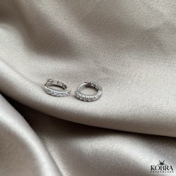 "Honey" sm slv hoops med sten