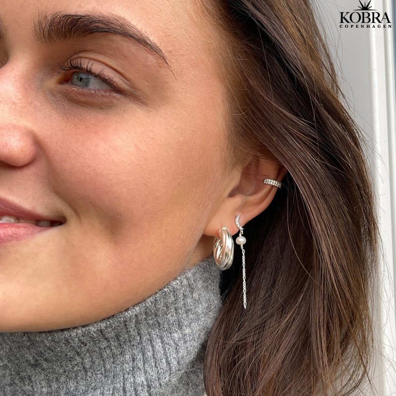 "Malibu" chunky hoops in sterling silver