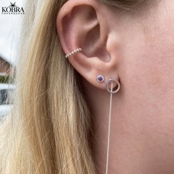 Birthstone silver earrings - find your month