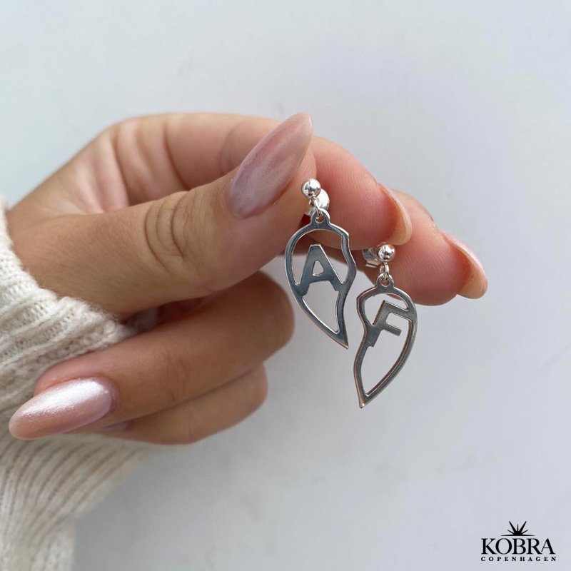 "Soulmate" 2 delt slv hjerte reringe med dine bogstaver