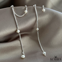 Lille "Monroe" med perle i slv 1 stk.