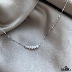 "Perola" Slv perlehalskde med hvide ferskvandsperler
