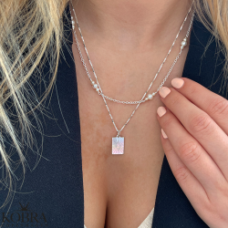 "Midsommar" sølv perlehalskæde