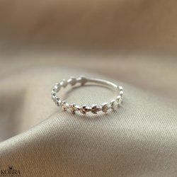 "Elfie" enkel ring med blade i sterling slv