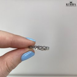 "Firenze" slv ring med hvide sten