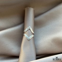 "Lennox" dobbelt V ring ring i sterling slv