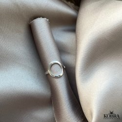"Circus" hndlavet ring i sterling slv med lille rund cirkel
