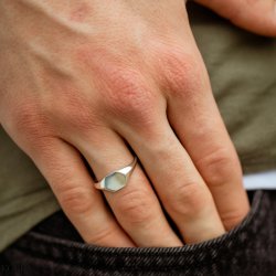 "Jordan" signet herrering i sterling slv