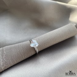"Joy" hjerte ring i slv med smuk zirkonia sten