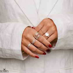 "Adine" slv ring med sten