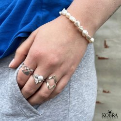 "Lennox" dobbelt V ring ring i sterling slv