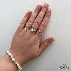 "Lennox" dobbelt V ring ring i sterling slv