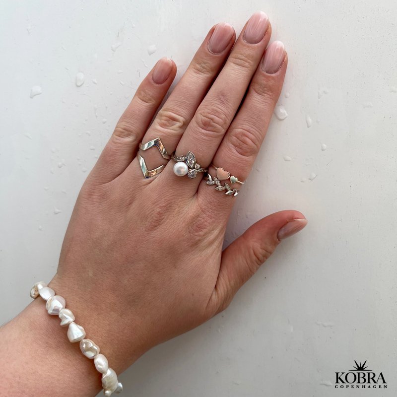 "Lennox" dobbelt V ring ring i sterling slv