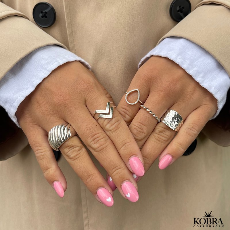 Handmade double Lennox ring in silver