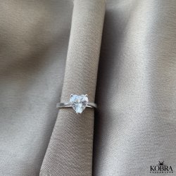 "Joy" hjerte ring i slv med smuk zirkonia sten
