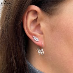 "Nia" slv reringe med hvide sten