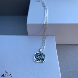 "Icon" stjernetegns halskde i sterling slv med panzerkde