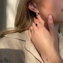 "Vanity" slvring med sort zirkonia sten