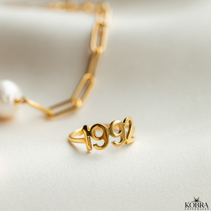 "Soho" handmade YOUR number ring in gold