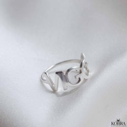 "Soho" ring with name in silver