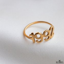"Soho" handmade YOUR number ring in gold