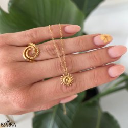 "Viana" unik forgyldt spiral ring