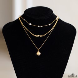 "Manhattan" guld navnehalskde med panzerkde