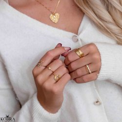 "Tonya" 18 carat gold plated ring in hammered design